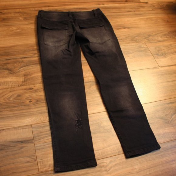 Free People Destroyed Skinny Jeans Black 0 - Picture 13 of 14